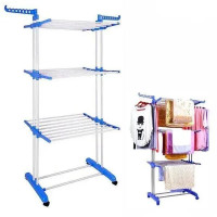 Складна стійка сушарка для білизни в 3 яруси Garment Rack With Wheels