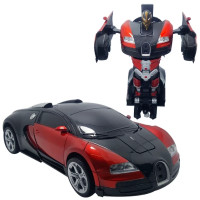 Машинка Трансформер Bugatti Robot Car Size 18 Червона