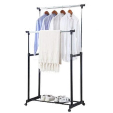 Телескопическая стойка-вешалка для одежды и обуви Double Pole Clothes Horse