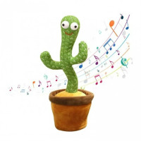 Танцующий кактус поющий 120 песен с подсветкой работает от аккумулятора Dancing Cactus
