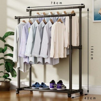 Вешалка стойка для одежды телескопическая Double Pole 3 JL-DSG-8641