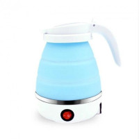 Складаний дорожній електрочайник Electric Kettle, силіконовий, блакитний, об'єм 600 мл