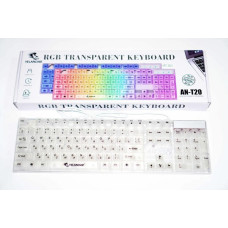 Белая USB клавиатура Yelandar AN-T20, проводная с мембранными клавишами и RGB-подсветкой