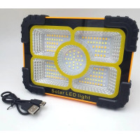 Многофункциональный фонарь 30W с аккумулятором 3600mAh, светодиодный с солнечной зарядкой и Power Bank
