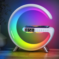 Багатофункціональна лампа нічник Light Sound Machine 5 в 1 з бездротовою зарядкою 15W і колонка