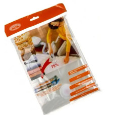Пакет VACUM BAG 80*120 для хранения одежды с клапаном для вещей прозрачный