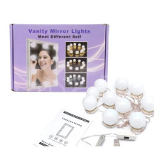 Подсветка для зеркала Vanity Mirror Lights с пультом 10 ламп с регулировкой яркости и температуры цвета