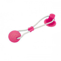 Багатофункціональна іграшка для собак канат на присоску з м'ячем Dog toy rope PULL