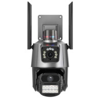 Водонепроницаемая PTZ WiFi камера P11 ICSEE, 3mp+3mp, с ночным видением