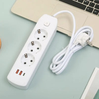 Подовжувач AND-16-20 на 3 розетки з USB та Type-C для зручного підключення