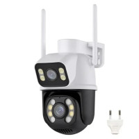 Камера для вулиці з датчиком руху та LED підсвічуванням, подвійний об'єктив