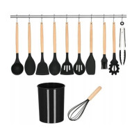 Комплект кухонных аксессуаров Kitchen Set, 12 предметов, стильный черный