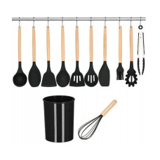 Комплект кухонных аксессуаров Kitchen Set, 12 предметов, стильный черный