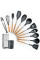 Комплект кухонных аксессуаров Kitchen Set, 12 предметов, стильный черный