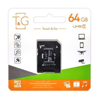 Карта пам'яті 64GB T&G MicroSDXC, для фото та відео з SD адаптером