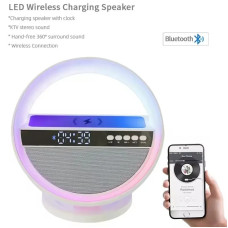 Аккумуляторная колонка G5 с ночником, часами и подсветкой RGB