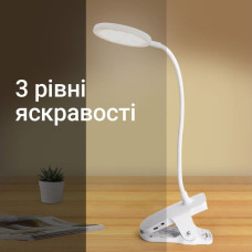 Настольная лампа на прищепке Weidasi WD-6651 с аккумулятором и USB LED подсветкой