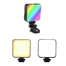 Накамерный видеосвет AY-83 аккумуляторный, мини LED RGB лампа с прищепкой
