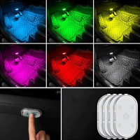 Портативные магнитные лампы RGB для салона автомобиля, багажника, 2 штуки, размером 5x3 см, на аккумуляторе