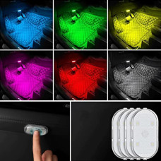 Портативные магнитные лампы RGB для салона автомобиля, багажника, 2 штуки, размером 5x3 см, на аккумуляторе