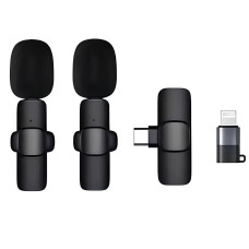 Мікрофон петличний бездротовий K9+ Wireless Lavalier з перехідниками Lightning TypeC Чорний