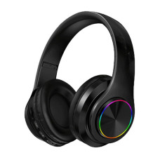 Наушники B39 Bluetooth с подсветкой RGB с микрофоном беспроводные Black/White