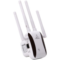 WiFi роутер усилитель сигнала Repeater 2.4G 5G 1200Mbps с вилкой для розетки Белый