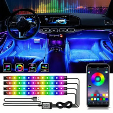 Светодиодные ленты RGB 16 млн цветов / подсветка салона автомобиля с управлением через приложение APP
