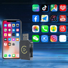 Адаптер CarPlay Android Auto беспроводной для авто USB Bluetooth Черный
