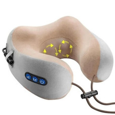 Беспроводной массажер для шеи шиаца U-Shaped Upgrade Vibration Pillow в дорогу