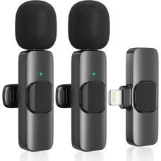 Мікрофони петличні 2 шт. бездротові K11 Wireless Lavalier з перехідником Lightning Чорний