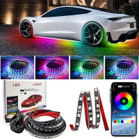 Світлодіодна RGB-підсвітка днища автомобіля bluetooth12V IP68, LED-стрічка (2 шт. по 90 см, 2 шт. по 120 см)