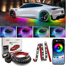 Светодиодная RGB подсветка днища автомобиля bluetooth12V IP68,  LED лента (2шт по 90см, 2шт по 120см)