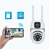 Камера видеонаблюдения Dual Lens E10, беспроводная с двойной линзой