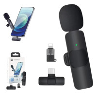 Петличний мікрофон бездротовий K9 Wireless Lavalier з адаптерами Lightning TypeC