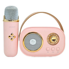 Детский беспроводной микрофон-караоке C-20 с колонкой и Bluetooth, сменные голосовые эффекты