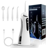 Портативный ирригатор для ротовой полости A6s с 4 сменными насадками USB зарядка аккумуляторный