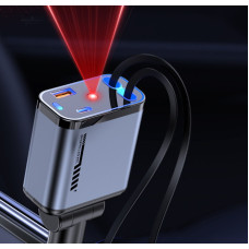 Зарядное устройство авто с проектором звездного неба USB Type-C Lightning 66 Вт QC 3.0