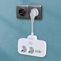 Подовжувач мережний LDNIO SE2435 QC3.0 PD 20Вт 2 розетки EU 4 USB захист від перегріву