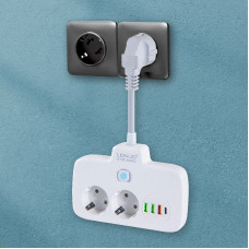 Удлинитель сетевой LDNIO SE2435 QC3.0 PD 20Вт 2 розетки EU 4 USB защита от перегрева
