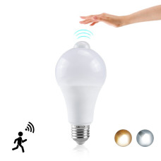 LED лампа E27 9 Вт с датчиком движения освещения белый свет угол 120° автоматическая