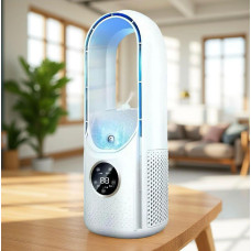 Безлопастной вентилятор Air Multiplier увлажчнение подсветка 6 скоростей аккумулятор USB белый