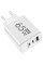 Компактная зарядка TRG-185 65 Вт с USB портами Type-C и A белая