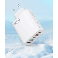 Заряджання USB Type-C 65 Вт на 5 роз'ємів для подорожей і дому біле