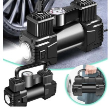 Насос автомобильный Air Pump SCK619 12V компрессор со встроенным манометром и подсветкой