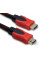 HDMI провод 15 метров с прочной оплеткой и позолоченными штекерами черный/красный