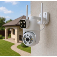 Двулинзовая поворотная Wi-Fi камера видеонаблюдения Q13, ночное видение 40 м