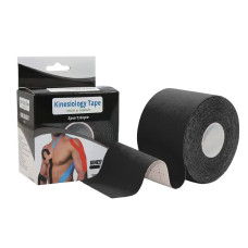Пластырь для мышц и связок EasyFit Kinesio спортивный черный