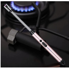 Многоразовая USB зажигалка для дома и свечей с гибкой трубкой розовая