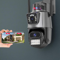 IP-камера безпеки WiFi Dual Lens з бузковим і звуковим зворотним зв'язком